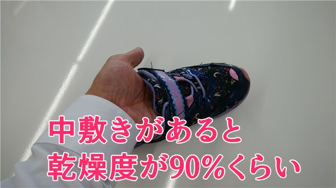 中敷きありの紫色の靴